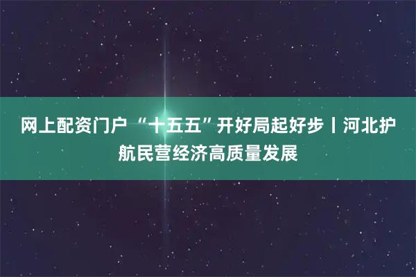 网上配资门户 “十五五”开好局起好步丨河北护航民营经济高质量发展